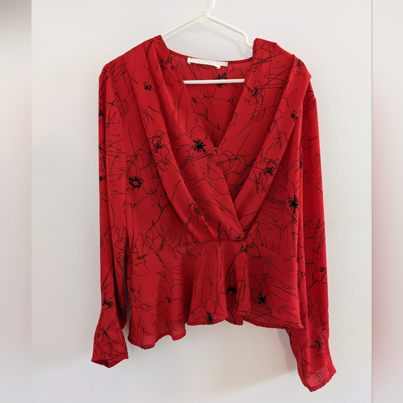 ASTR the Label V-Neck Asymmetrical Peplum Blouse - Picture 3 of 13